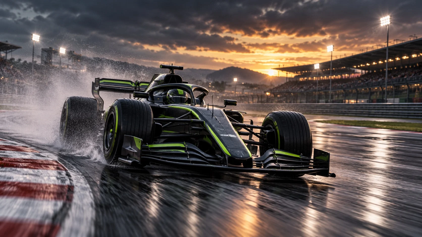 Illustratief sportmoment op een circuit